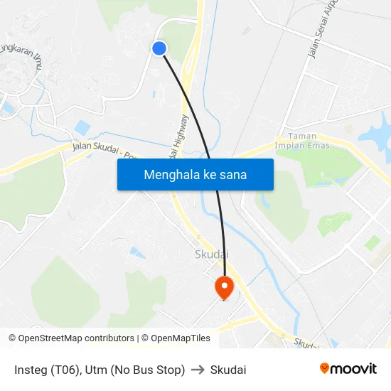 Insteg (T06), Utm (No Bus Stop) to Skudai map