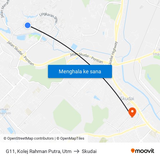 G11, Kolej Rahman Putra, Utm to Skudai map