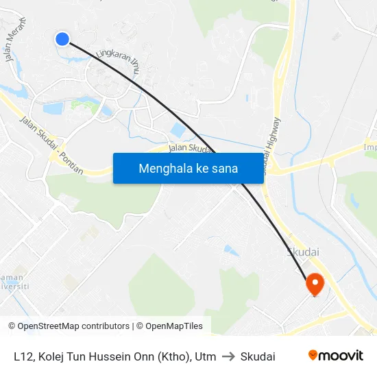 L12, Kolej Tun Hussein Onn (Ktho), Utm to Skudai map
