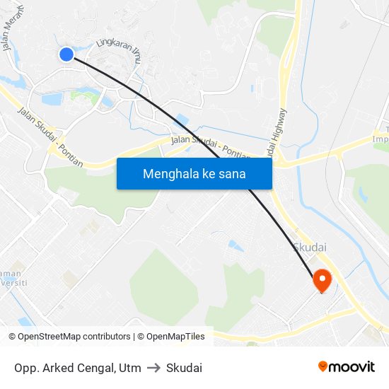 Opp. Arked Cengal, Utm to Skudai map