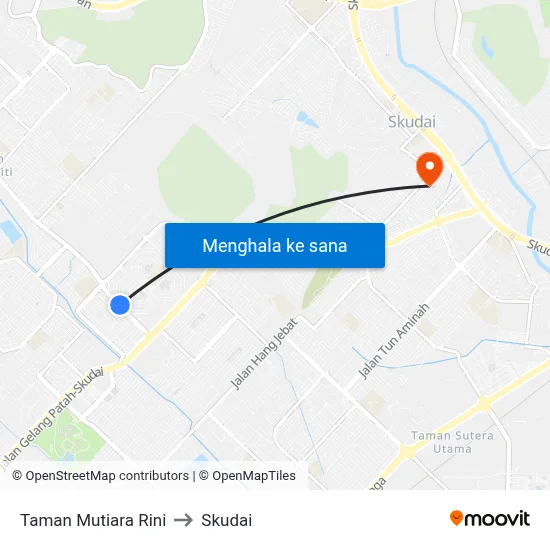 Taman Mutiara Rini to Skudai map