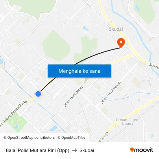 Balai Polis Mutiara Rini (Opp) to Skudai map