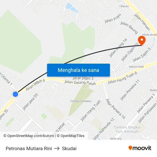 Petronas Mutiara Rini to Skudai map