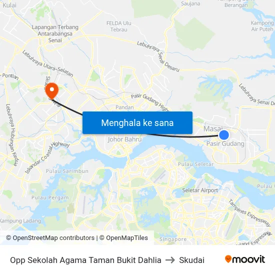 Opp Sekolah Agama Taman Bukit Dahlia to Skudai map