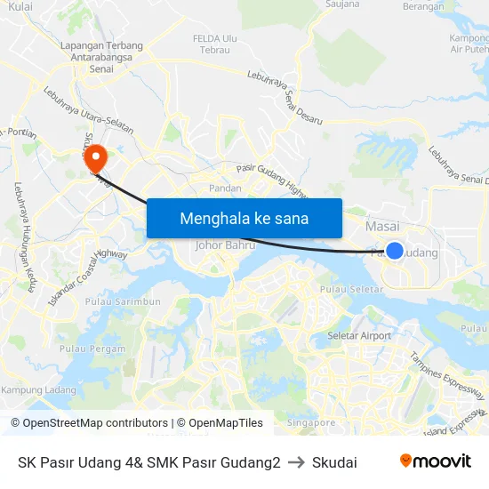 SK Pasır Udang 4& SMK Pasır Gudang2 to Skudai map