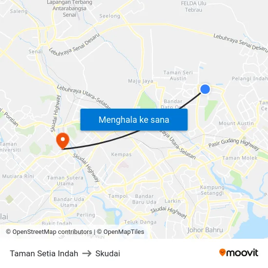 Taman Setia Indah to Skudai map
