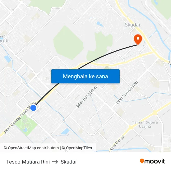 Tesco Mutiara Rini to Skudai map