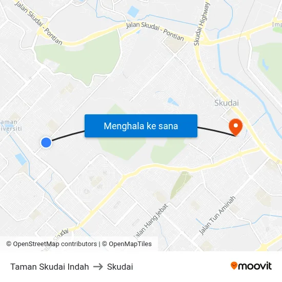 Taman Skudai Indah to Skudai map