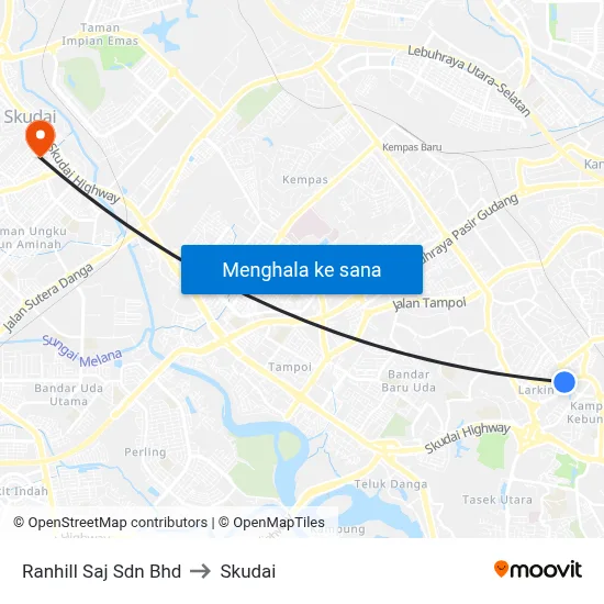 Ranhill Saj Sdn Bhd to Skudai map