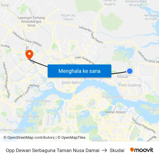 Opp Dewan Serbaguna Taman Nusa Damai to Skudai map