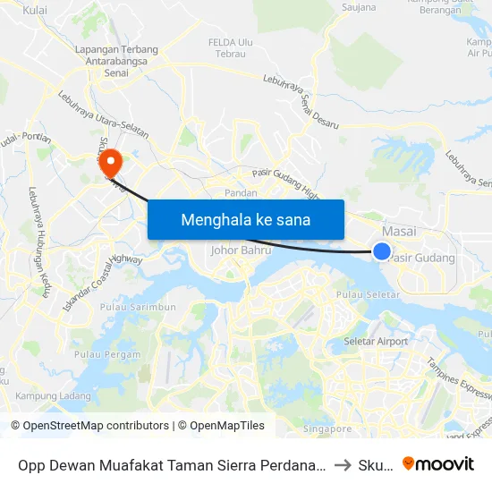 Opp Dewan Muafakat Taman Sierra Perdana (Road Side) to Skudai map