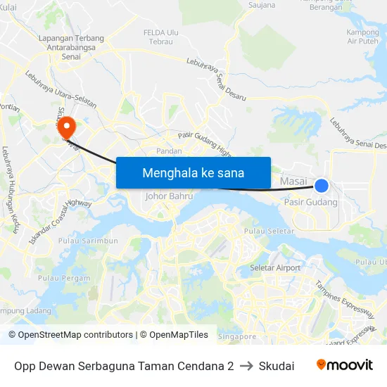 Opp Dewan Serbaguna Taman Cendana 2 to Skudai map