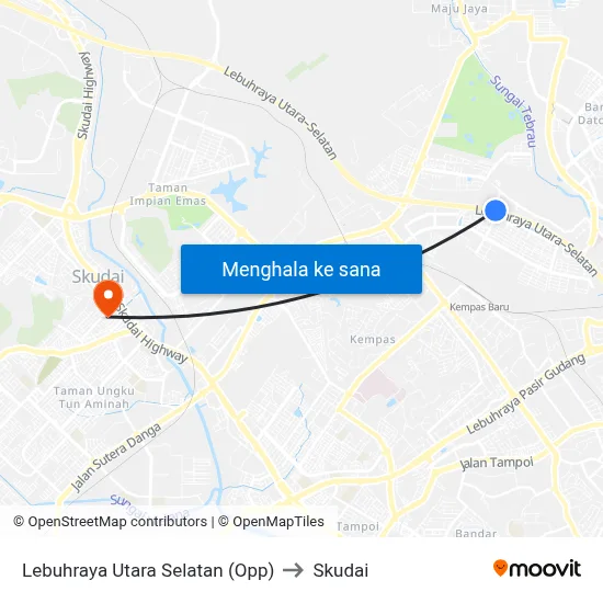 Lebuhraya Utara Selatan (Opp) to Skudai map