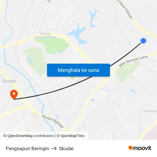 Pangsapuri Beringin to Skudai map