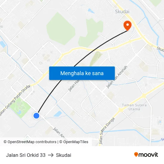 Jalan Sri Orkid 33 to Skudai map