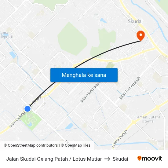 Jalan Skudai-Gelang Patah / Lotus Mutiar to Skudai map
