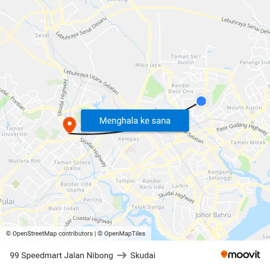 99 Speedmart Jalan Nibong to Skudai map