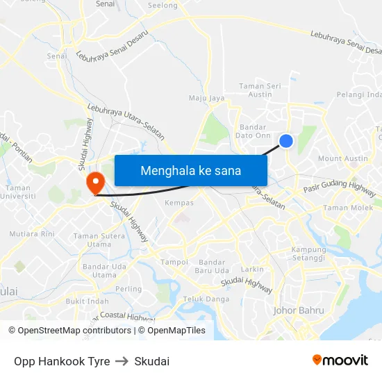 Opp Hankook Tyre to Skudai map