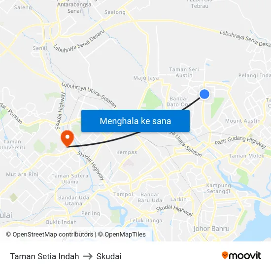 Taman Setia Indah to Skudai map