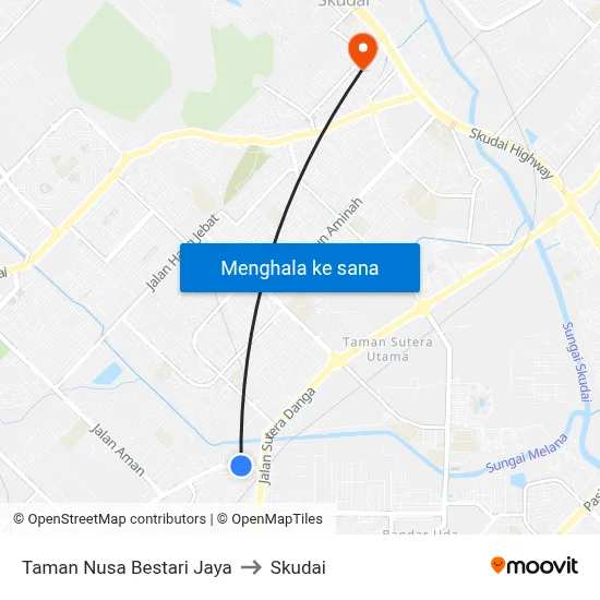 Taman Nusa Bestari Jaya to Skudai map