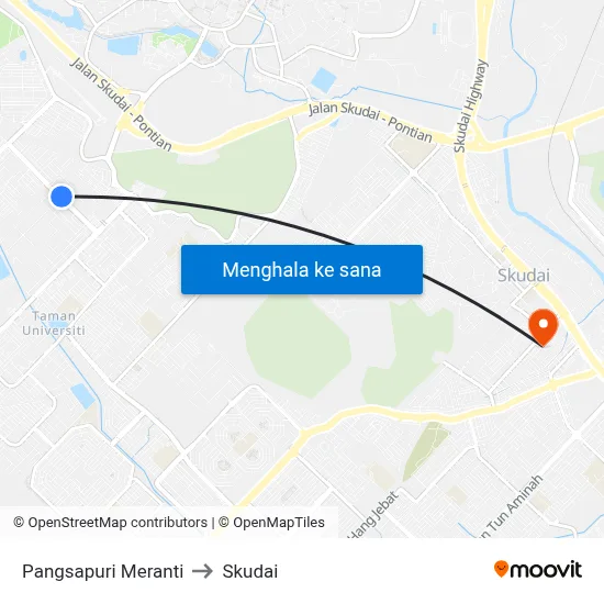 Pangsapuri Meranti to Skudai map