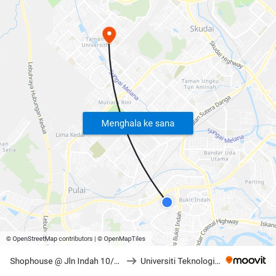 Shophouse @ Jln Indah 10/1 (0000396) to Universiti Teknologi Malaysia map