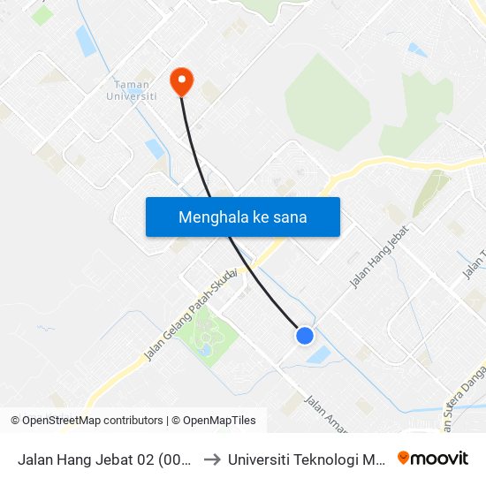 Shop No. 81 Jalan Seri Orkid 17 to Universiti Teknologi Malaysia map