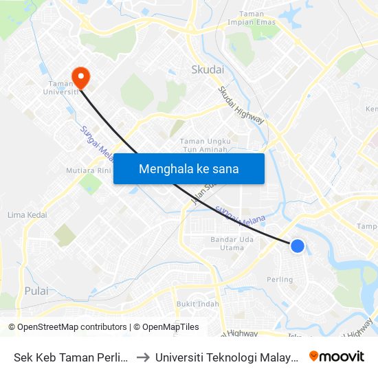 Sek Keb Taman Perling to Universiti Teknologi Malaysia map