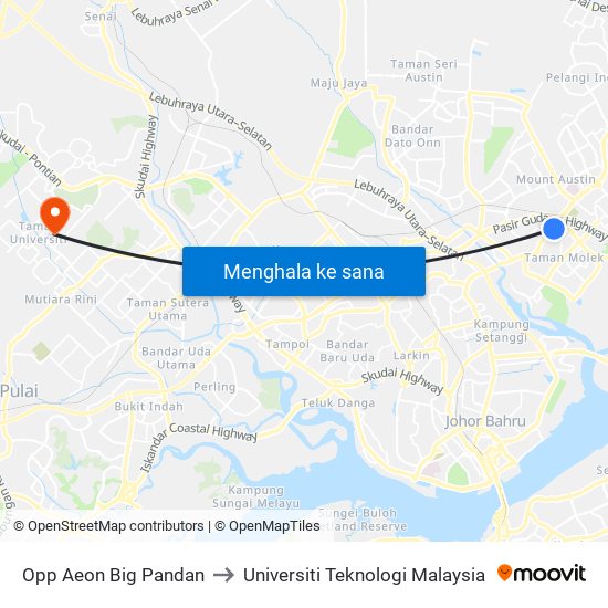 Opp S'Mart Pandan to Universiti Teknologi Malaysia map