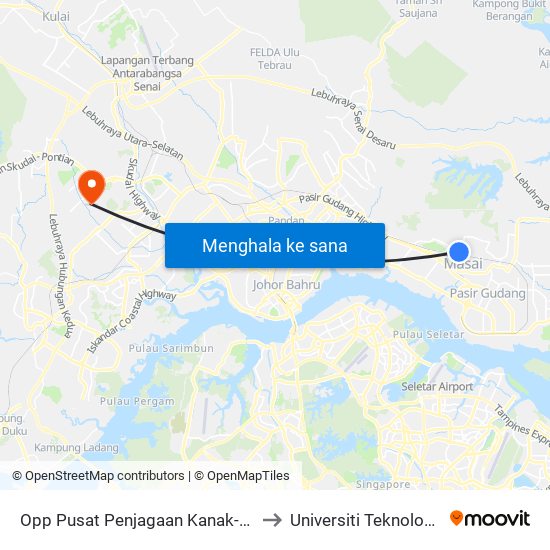 Opp Jalan Tasek 15 to Universiti Teknologi Malaysia map