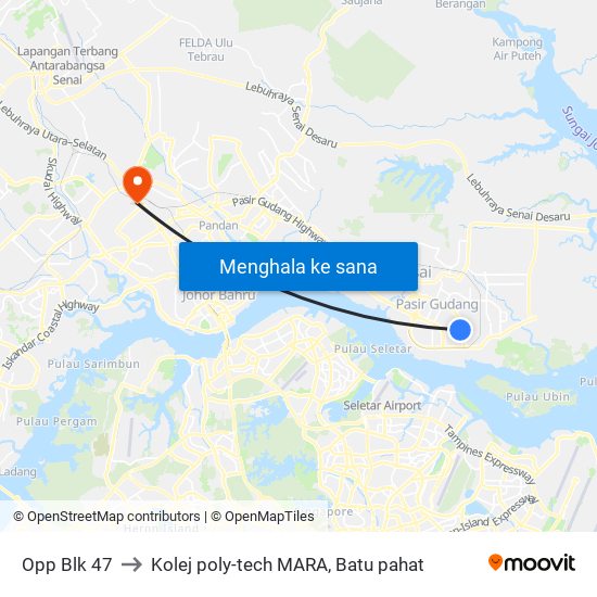 Opp Blk 47 to Kolej poly-tech MARA, Batu pahat map