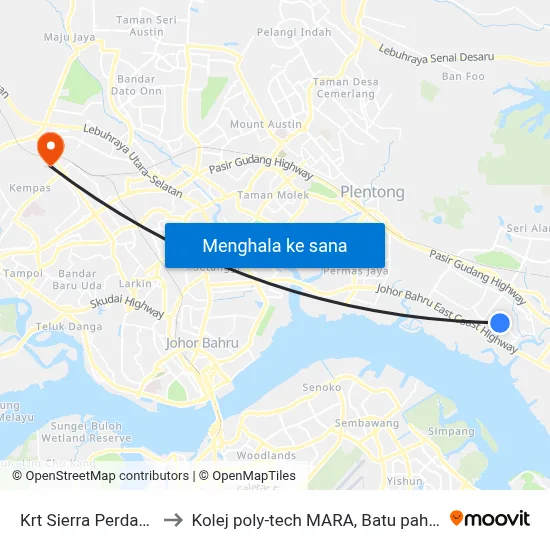 Krt Sierra Perdana to Kolej poly-tech MARA, Batu pahat map