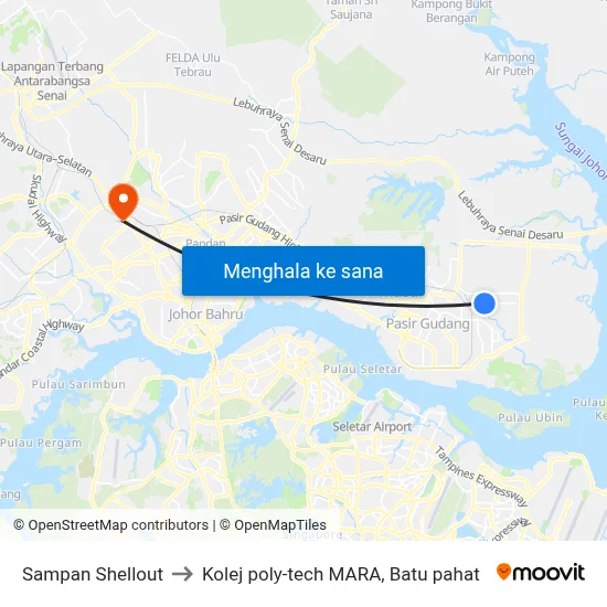 Sampan Shellout to Kolej poly-tech MARA, Batu pahat map