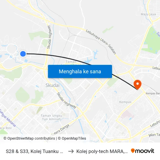 S28 & S33, Kolej Tuanku Canselor, Utm to Kolej poly-tech MARA, Batu pahat map