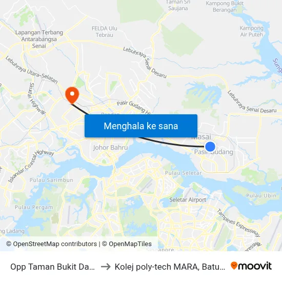 Opp Taman Bukit Dahlia 1 to Kolej poly-tech MARA, Batu pahat map