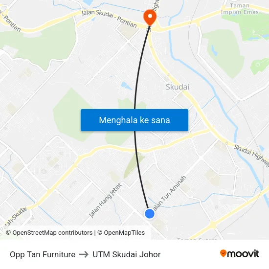 Opp Tan Furniture to UTM Skudai Johor map