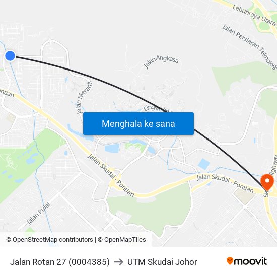 Opp Jalan Kabong to UTM Skudai Johor map