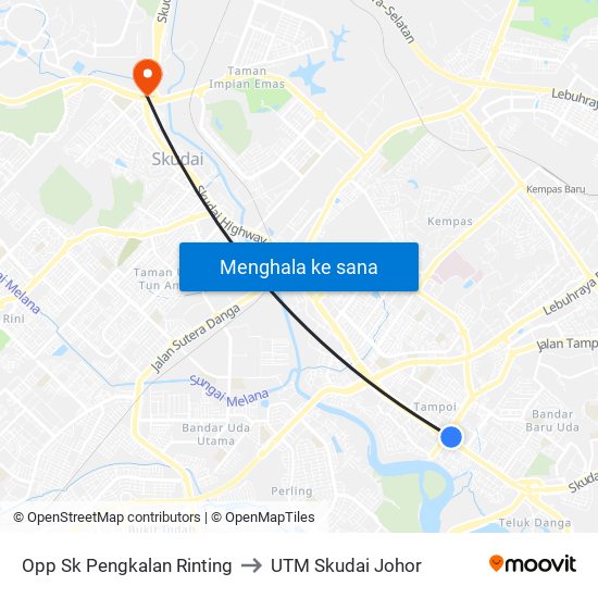 Opp Sk Pengkalan Rinting to UTM Skudai Johor map