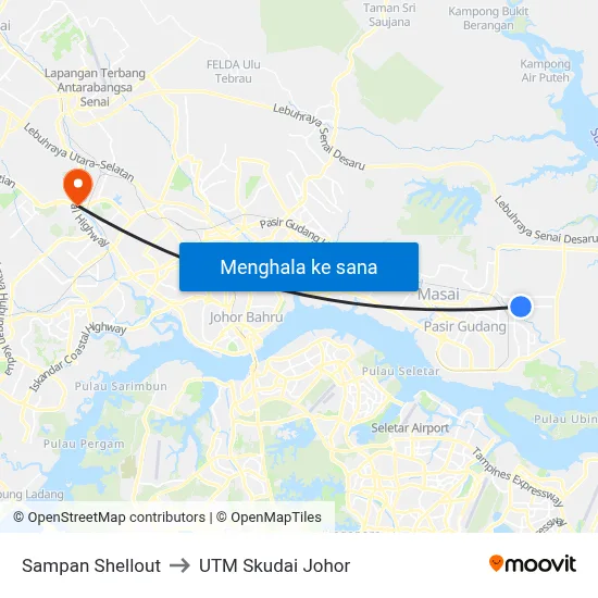 Sampan Shellout to UTM Skudai Johor map
