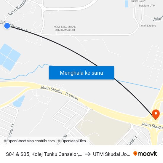 S04 & S05, Kolej Tunku Canselor, Utm to UTM Skudai Johor map