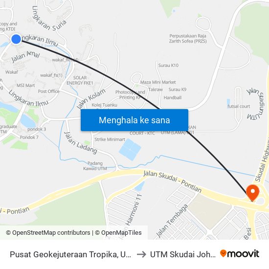 Pusat Geokejuteraan Tropika, Utm to UTM Skudai Johor map