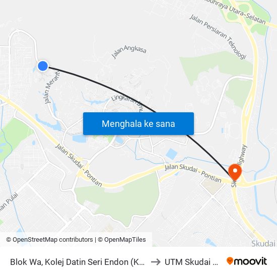 Blok Wa, Kolej Datin Seri Endon (Kdse), Utm to UTM Skudai Johor map