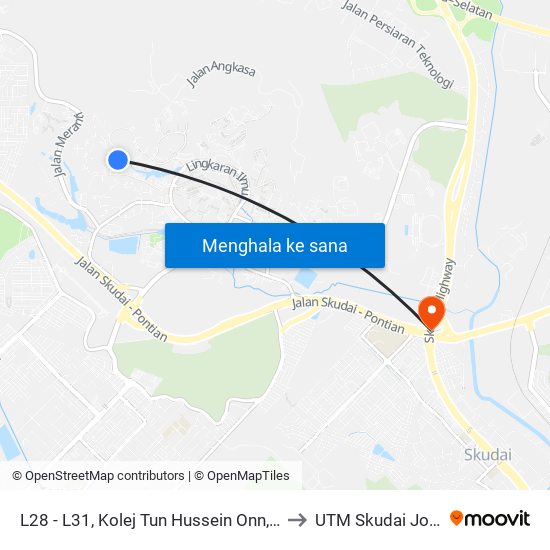 L28 - L31, Kolej Tun Hussein Onn, Utm to UTM Skudai Johor map