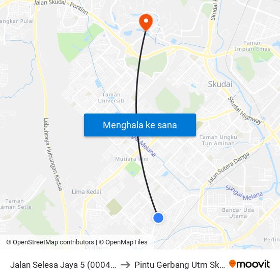 Jalan Selesa Jaya 5 (0004429) to Pintu Gerbang Utm Skudai map