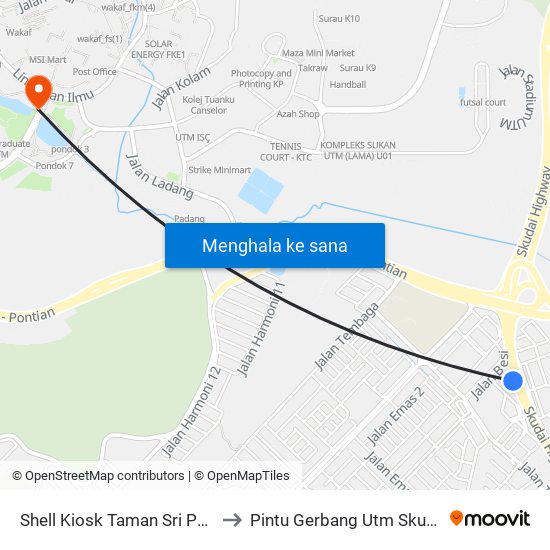 Shell Taman Sri Putri (0003168) to Pintu Gerbang Utm Skudai map