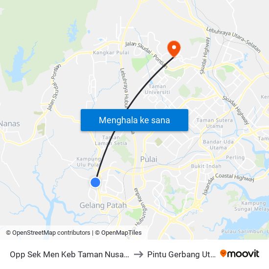 Opp Sek Men Keb Taman Nusajaya (0002894) to Pintu Gerbang Utm Skudai map