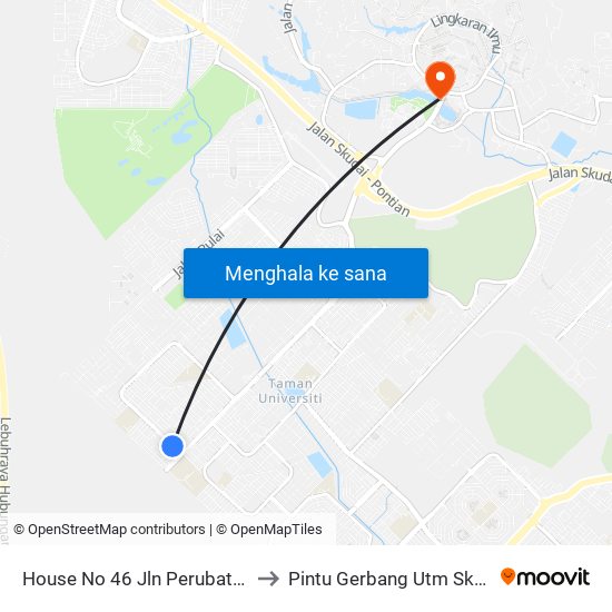 Jalan Penyiaran to Pintu Gerbang Utm Skudai map