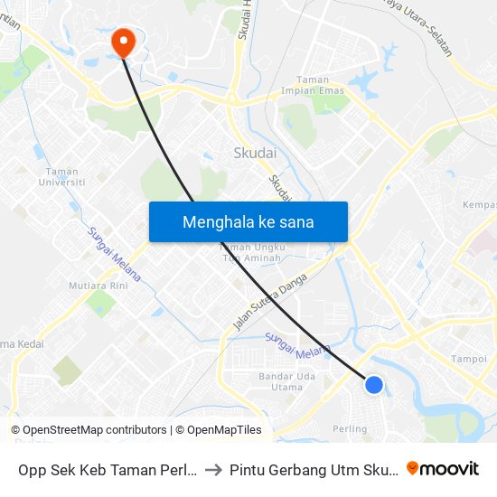 Opp Sk Taman Perling to Pintu Gerbang Utm Skudai map