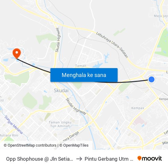 Opp Shophouse @ Jln Setia Tropika to Pintu Gerbang Utm Skudai map