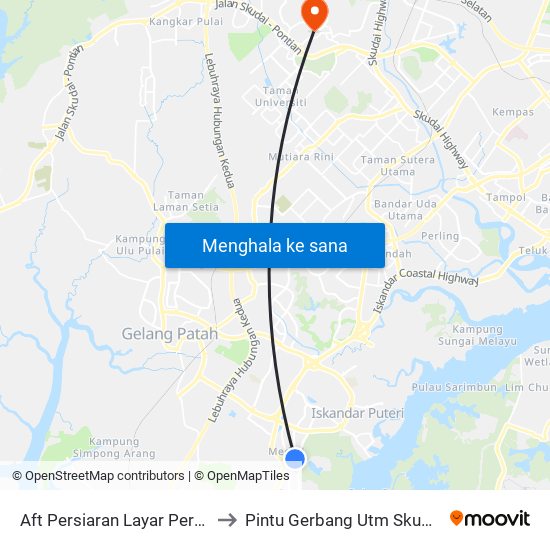 Aft Persiaran Layar Perak to Pintu Gerbang Utm Skudai map